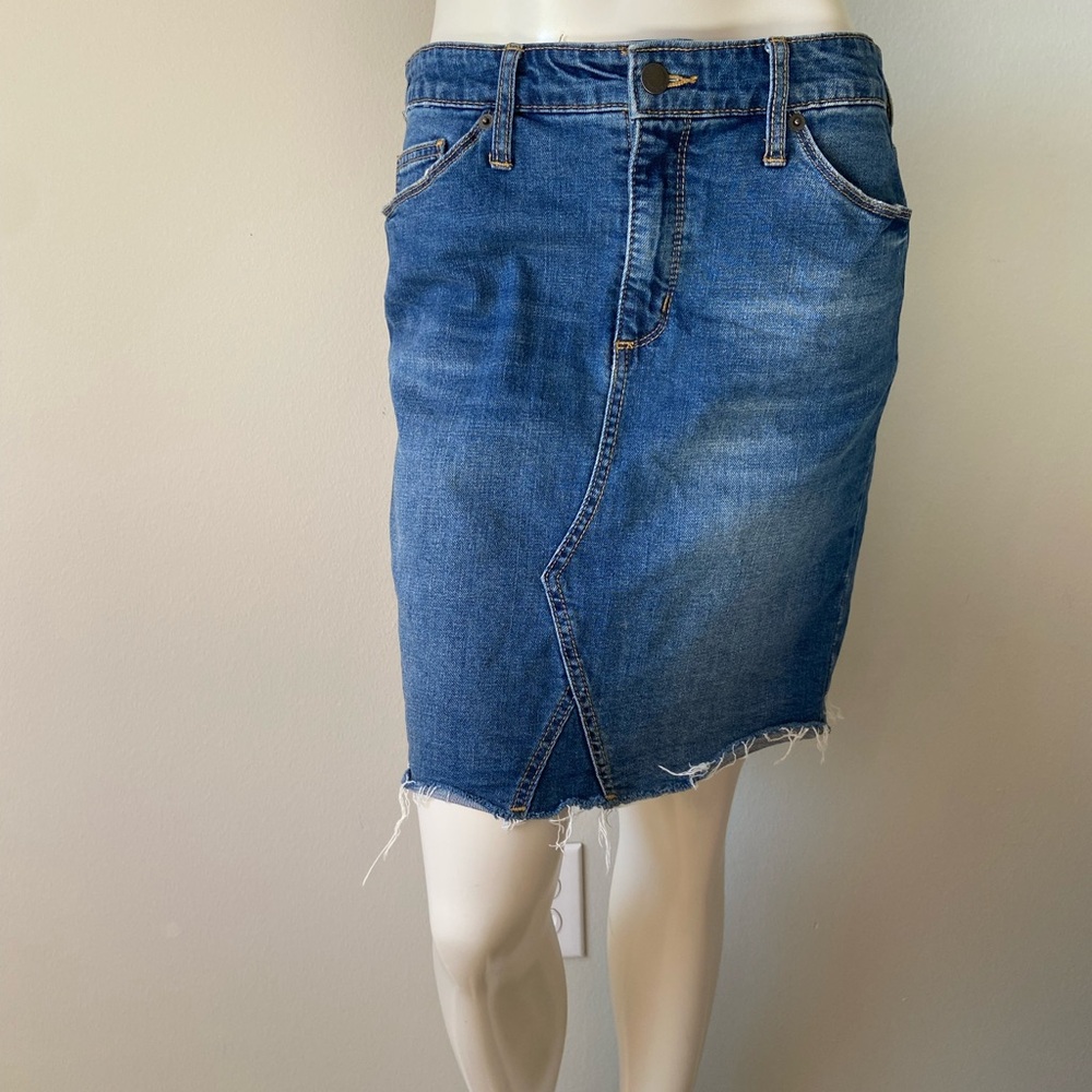Universal Thread Asymmetrical Denim Midi Skirt - Blue